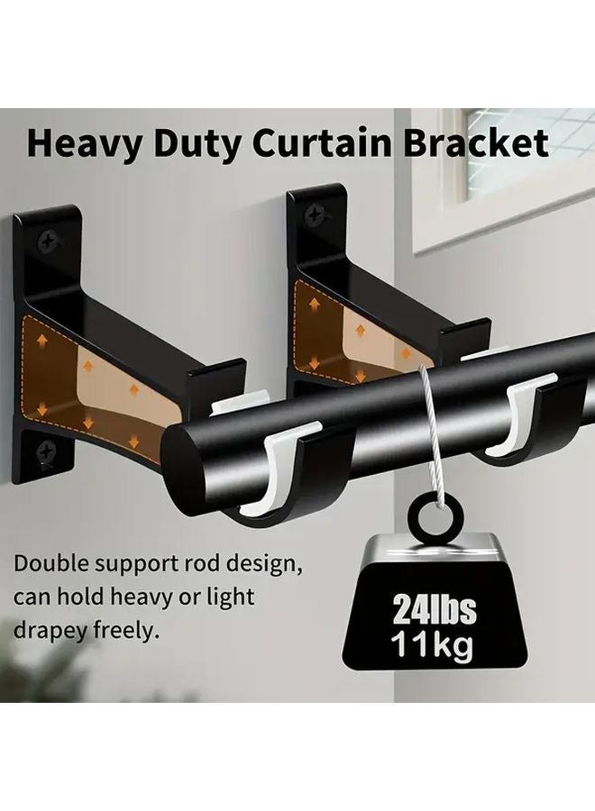 8 Pack Heavy Duty Curtain Rod Brackets Hangers For 1 To 1 2 Inch Drapes Black - Image 4